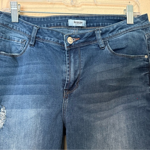 Kensie Distressed Blue Jeans Size 10 - Picture 3 of 6